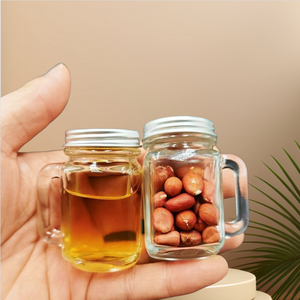 Nouveau pot en verre miniature transparent vide de 120 ml avec poignée et couvercle à vis pour <span class=keywords><strong>confiture</strong></span>, bonbons, café - Marque MK - Product Image 6