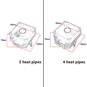 QiuzAim 90mm下向き圧力ヒートシンク2011ピン2/4ヒートパイプX79マザーボード空冷デスクトップCPUファンサイレントX99 - Product Image 6