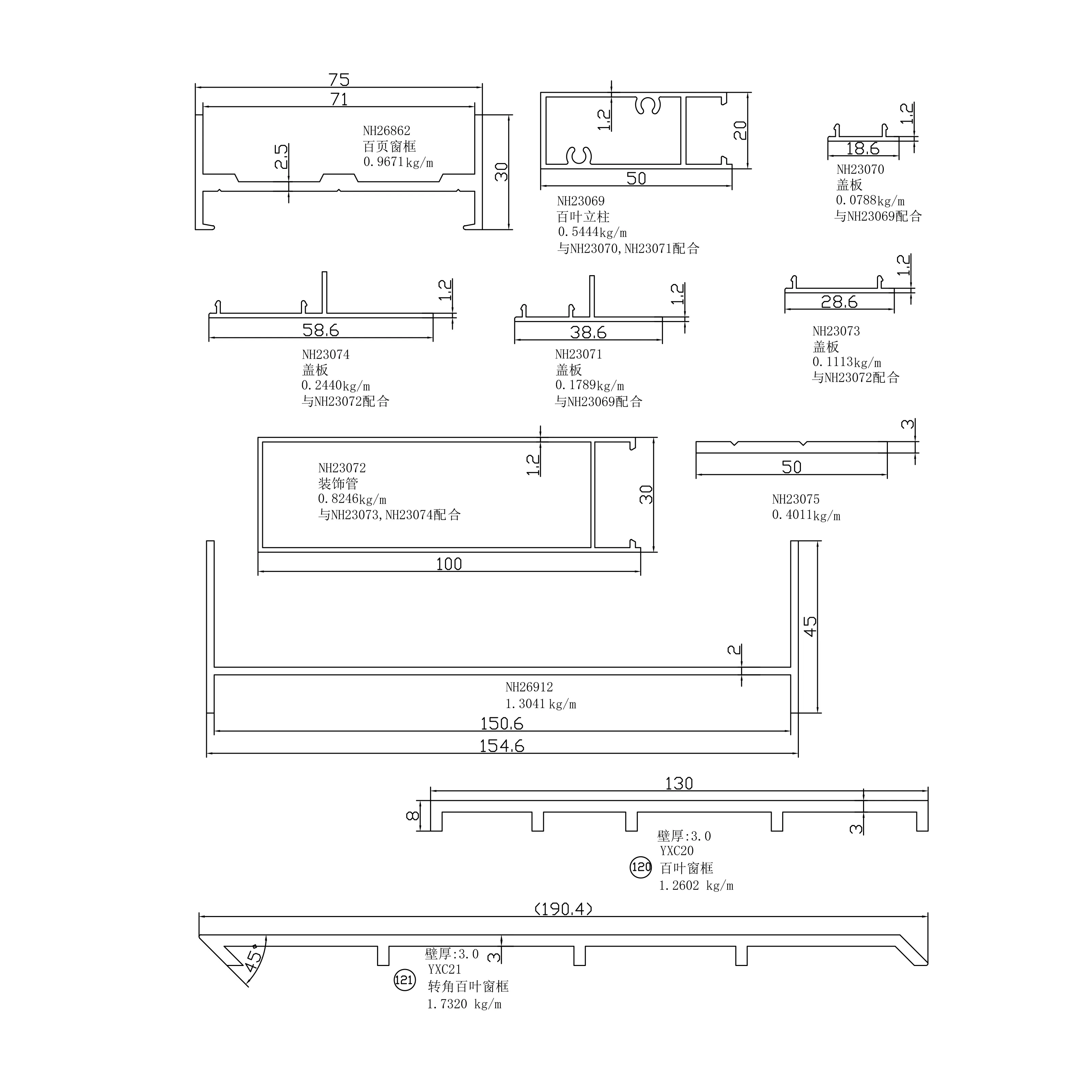 Customized Aluminium Window Frame für Louver Shutter Blind