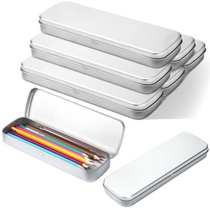 Estuche Metálico Rectangular Pequeño y Resistente con Bisagras, Impresión UV y Logotipo Personalizado para Oficina/Escuela y Calendario - Product Image 1
