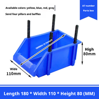 Boîte de rangement modulaire empilable BAILIAN en HDPE robuste avec façade inclinée, capacité de charge de 100 kg - Bleu, gris, rouge, jaune