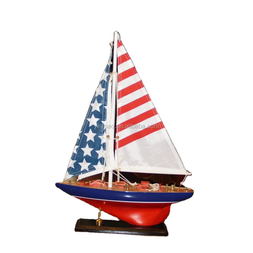 "The Star Spangled Banner" Zeilschip Model Set 3 (L30, 42, 65Cm) Amerika Vlag Zeil Houten Bootmodel
