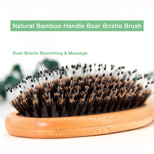 Natural Boar Nylon 2-in-1 Styling <b>Brush</b> <b>Scalp</b> Massage Oil Control Hair Comb for Professional Kit - Product Image 3