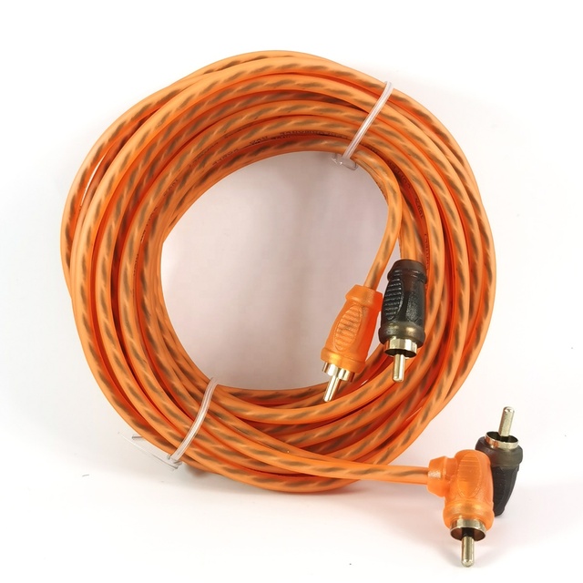 High Quality OFC 2RCA Male 2RCA Male 5m Stereo Audio Cable for Home Theater HDTV Amplifiers Hi-Fi Systems Car Audio PVC Braid