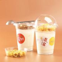 Gobelet à yaourt PET 90mm avec insert transparent Gobelets à fruits parfaits 92/95mm avec support intérieur Gobelets divisés