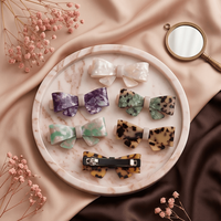 Barrette à cheveux en acétate de cellulose style coréen avec nœud, pince à cheveux, épingle à cheveux, accessoires pour femmes et filles 810162