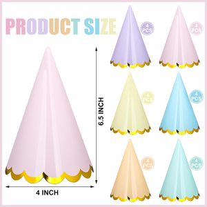 قبعات ورقية مخروطية قوس قزح باستيل من داماي ، سلسلة مرنة لأعياد الميلاد ، استحمام الطفل ، لوازم حفلات الزفاف والزفاف - Product Image 2