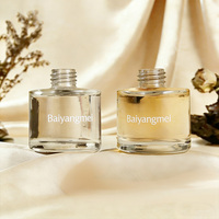 Bouteille diffuseur en verre transparent de 50 ml, flacon vide scellé, récipient pour arômes, bouteille en verre pour huile essentielle de 30 ml