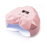 Lampe UV LED 48W pour ongles, forme cœur rose, double source lumineuse, séchoir à manucure pour vernis gel, sans logo, emballage neutre, usage domestique
