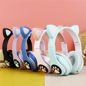 Mignon dessin animé lumineux led oreille de chat griffe de voiture sans fil jeu casques d'écoute écouteurs enfants <span class=keywords><strong>studio</strong></span> pour enfants filles - Product Image 4