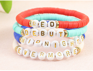 Custom Letter Name Handmade Polymer Clay <strong>Beads</strong> <strong>Bracelet</strong> Boho 1989 Taylor Friendship <strong>Bracelets</strong> for Women <strong>Men</strong> - Product Image 6