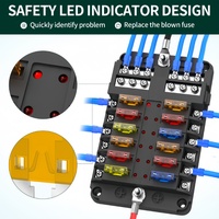 Boîtier de fusibles SEUO 12 voies 12-24V pour voiture, bateau, avec couvercle en plastique pour tableau de commande électrique, camping-car, VR