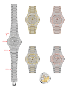 OEM dia Logo MOQ 1PCS Fashion Modern Men's Ice Crystal VVS Moissanite <b>Watch</b> Mechanical Square <b>Case</b> Luxury Wrapped 40mm Hip Hop - Product Image 3