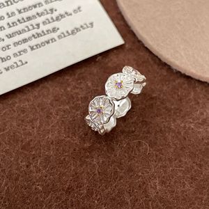 Kaiming 925 Sterling Silver Flower <b>Ring</b> Women <b>Open</b> Design Jewelry Everyday Wear - Product Image 2
