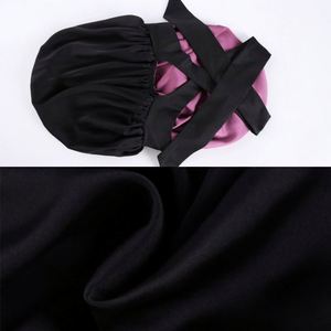 Gorro de Dormir de Seda para Mujer, Gorro de Satén para Dormir, Envoltura para Cabello Rizado con Banda Ajustable y Coletero de Regalo - Product Image 4