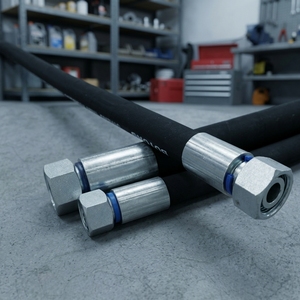 Manguera hidráulica con accesorios métricos <span class=keywords><strong>DKO</strong></span> para equipos de construcción, se utilizan tamaños variados y personalizados según los requisitos OEM - Product Image 1