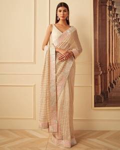 Sari de Mujer con Bordado y Ribete de Alta Calidad a Precio de Fábrica para Fiestas y Bodas al Mejor Precio desde India - Product Image 5