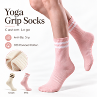 Chaussettes de Pilates rembourrées pour femmes, épaisses en tissu éponge, antidérapantes, pour entraînement au Reformer, yoga, fitness, logo personnalisé