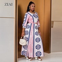 Couture robe rayée à manches longues imprimé col rond a-ligne grande robe balançoire réception fête