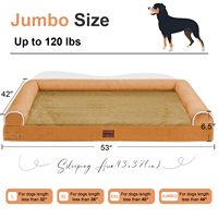 Orthopädisches Hundesofa, großes, weiches Eierkarton-Schaumstoff-Hundebett, zwei Betten werden zu einem größeren Bett verbunden, wasserdicht, rutschfest, für große Hunde