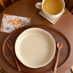Bol à repas léger en spirale, motif éclaboussures rétro Wabi-sabi, bol à pâtes coréen Instagram-worthy, bol à salade de yaourt, faible en gras, finition mate - Product Image 1