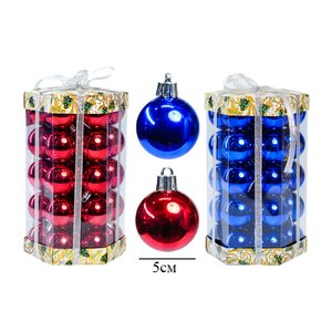 Boules de Noël artificielles multicolores, en plastique, kit de bricolage pour le sommet de l'arbre de Noël, intérieur et extérieur - Product Image 1