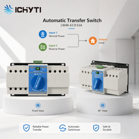 Interrupteur de transfert automatique CHYT LW4R série 4 pôles ATS 125A 400V double alimentation 2 entrées 1 sortie pour système solaire photovoltaïque