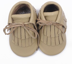 Mocassins en cuir véritable pour bébés garçons et filles, vente en gros - Product Image 5