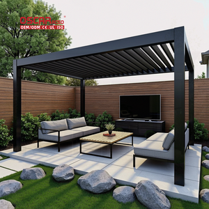Persianas de Aluminio Ecológicas de Fácil Montaje, Ideales para Jardines, Patios y Piscinas, Inspiración Europea, Pérgola Lista para Instalar - Product Image 1