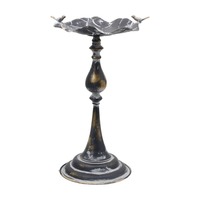 Grand noir défilement travail oiseau bain Vintage grand jardin pelouse cour décor extérieur eau chauffée métal oiseau bain supports pour l'extérieur