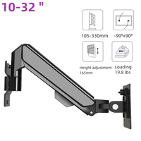 Support mural pour moniteur PC, bras pour moniteur de 17 à 32 pouces, support de moniteur, support mural pour écran LCD, capacité de charge de 9 kg