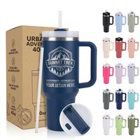 Tumbler Portabel 40oz dengan Pegangan, Cangkir Sedotan Berinsulasi Baja Tahan Karat Dirancang untuk Hidrasi Harian Aktif