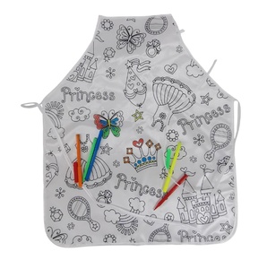 Los niños desarrollan pintura imaginativa para colorear tela blanca <span class=keywords><strong>delantal</strong></span> de grafiti DIY - Product Image 1