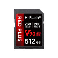Carte mémoire SD originale 512 Go, carte SD 128 Go, 256 Go U3 4K V90 Classe 10 UHS-II en plastique pour caméra DVR, cinéastes professionnels