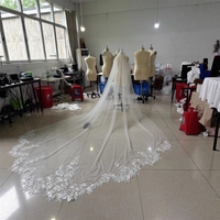 Pernikahan impian pengantin wanita ala Korea, gaun cantik, kerudung, renda, ekor panjang, penutup wajah mewah