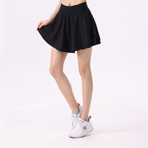 Jupe courte de tennis d'équipe taille haute pour femmes OEM, jupe de tennis longue, deux jupes courtes de sport décontractées à double couche - Product Image 4