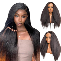 Perruques en cheveux humains 13x4 Lace Front, noir naturel, dentelle transparente, longues, lisses et volumineuses, texture douce