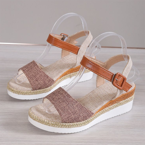 Sandali africani di <span class=keywords><strong>grande</strong></span> taglia alla moda da <span class=keywords><strong>donna</strong></span> con zeppa estiva tacco bocca di pesce Casual plateau da <span class=keywords><strong>donna</strong></span> <span class=keywords><strong>scarpe</strong></span> romane sandali da <span class=keywords><strong>donna</strong></span> - Product Image 5