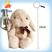 Peluche personnalisée de haute qualité, lapin kawaii à longues oreilles de 8 pouces, jouets en peluche doux, animaux en peluche, poupées lapin en stock avec nœud