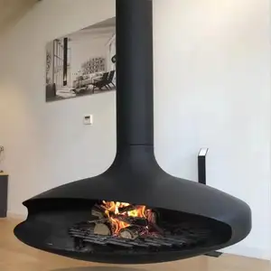Indoor Roof Ceiling Suspended Hanging Fireplace Wooden Burning Steel Stove