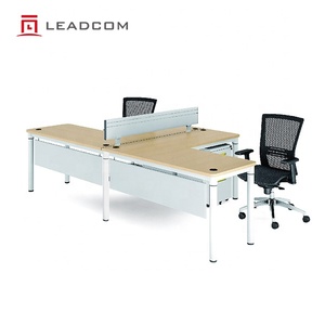 LEADCOM HARRIS 4-18ST Mesa de Oficina Moderna de Aluminio de 90 Grados, Estación de Trabajo de <span class=keywords><strong>180</strong></span> Grados, <span class=keywords><strong>Escritorio</strong></span> para Personal, Conjunto para 2, 4, 6 u 8 Personas - Product Image 1
