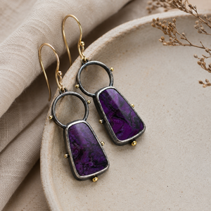 Orecchini Creativi a Forma di Ragazza Viola, Gioielli Colorati alla Moda per Donne - Product Image 3