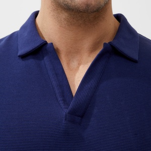 Camiseta de Golf para Hombre, Cuello en V, de Poliéster, Tejida, Estampada, de Manga Corta, Casual, Elegante, de Corte Regular, de Secado Rápido - Product Image 5