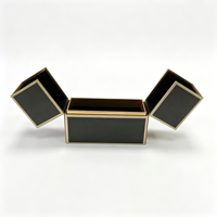 Boîte cadeau rigide à double porte personnalisée, boîte à double ouverture de luxe avec bordure dorée pour parfums, cosmétiques, bijoux