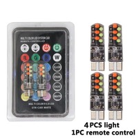 T10 W5W 2 LED RGB COB 194 168 Farbige Glühbirnen für Auto-Zubehör Multi-Modus Auto-Seitenbeleuchtung mit Fernbedienung Canbus