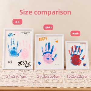 Cadeaux créatifs DIY pour la Saint-Valentin, cadre <span class=keywords><strong>photo</strong></span> à empreintes de mains en pigment coloré pour couples, 8 pouces, 10 pouces, A4, présentoir mural en gros - Product Image 2