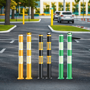 Poste Delimitador de Tráfico para Construcción, Seguridad Vial, Tubo de Acero Plástico Flexible, Poste de Señalización de Goma con <span class=keywords><strong>Base</strong></span> Rellenable - Product Image 1