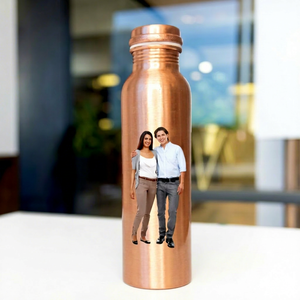 Bouteille d'eau en cuivre personnalisée avec photo imprimée, impression d'image personnalisée, bouteille à boire anti-fuite, cadeau, fabricant OEM ODM - Product Image 1