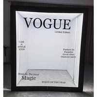 Machine Professionnelle Cabine Photo en Bois Style Magazine Vogue avec Lumières LED, Boîte Photobooth pour Photographie