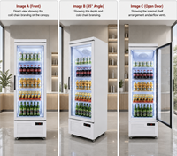 Congélateur vertical à vitrine en verre trempé, à compresseur écoénergétique, sans givre, pour la conservation des aliments surgelés dans les cuisines de restaurants